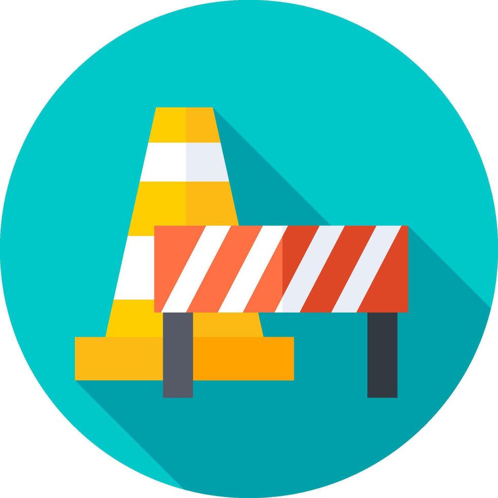 A traffic cone and a traffic barrier vector