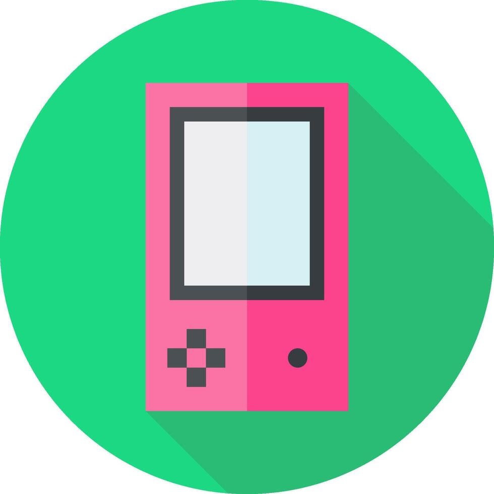 A pink game console with a long shadow vector