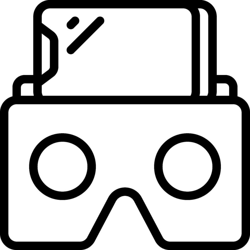 A black and white image of a virtual reality headset vector