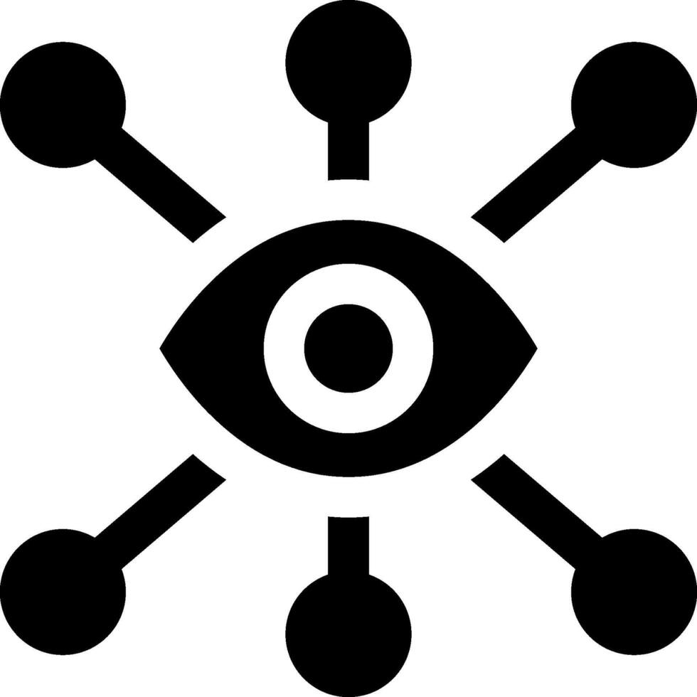 An eye surrounded by circles and arrows vector