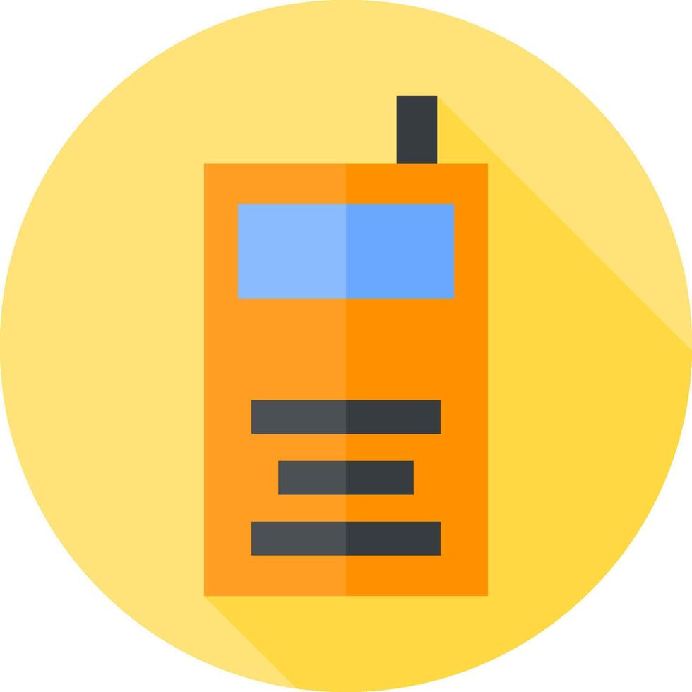 A flat icon of a radio on a yellow background vector