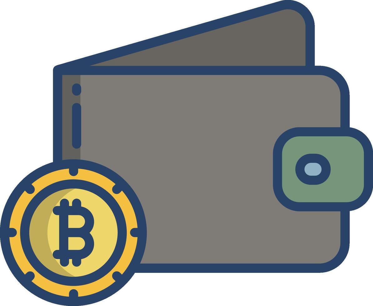 Bitcoin wallet and coin icon illustration vector