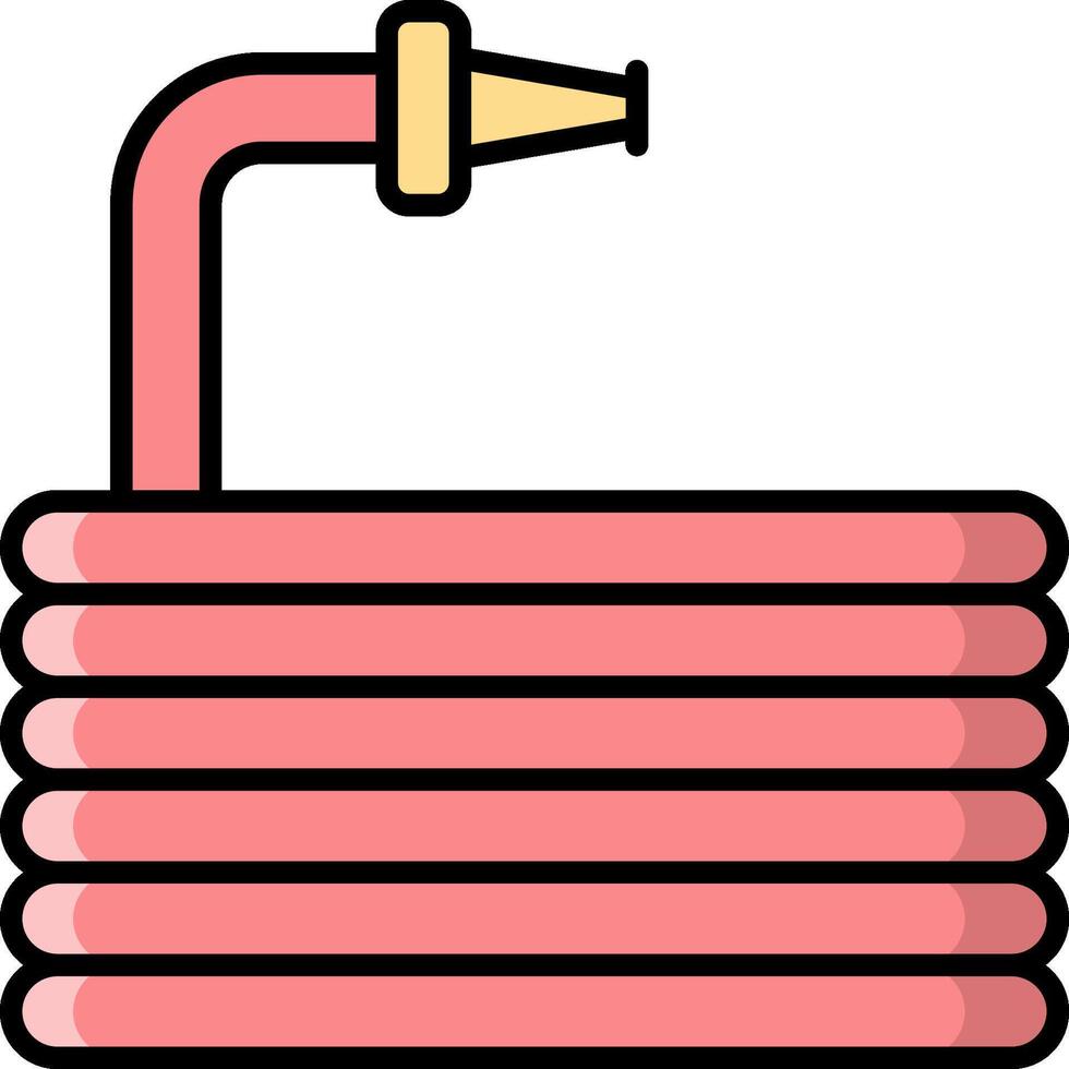 A pink heater with a hose attached to it vector