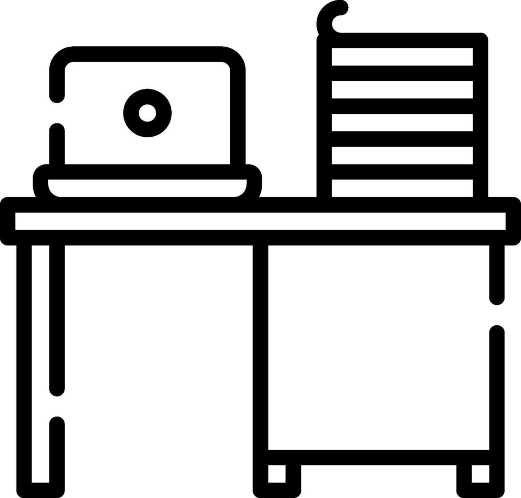 Office desk icon vector