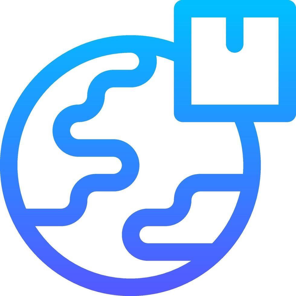A blue and white logo with a globe and a bag vector
