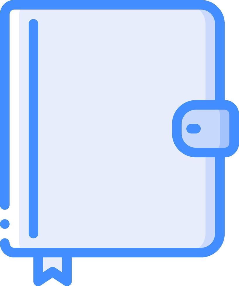 A blue notebook with a pen inside vector