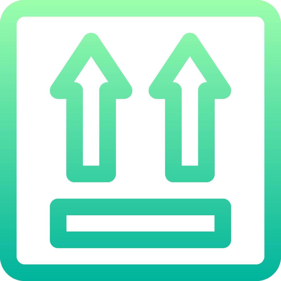 A green and blue icon with two arrows pointing up vector