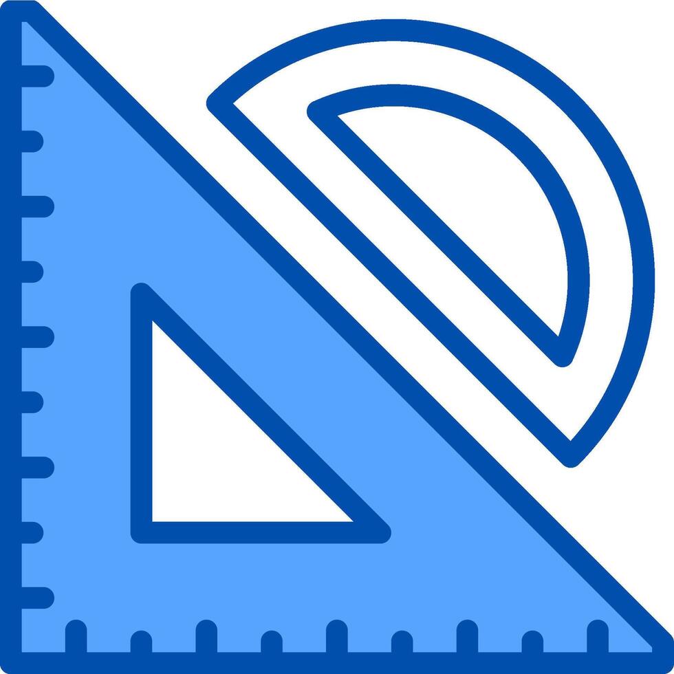 A blue triangle with a ruler and a triangle vector