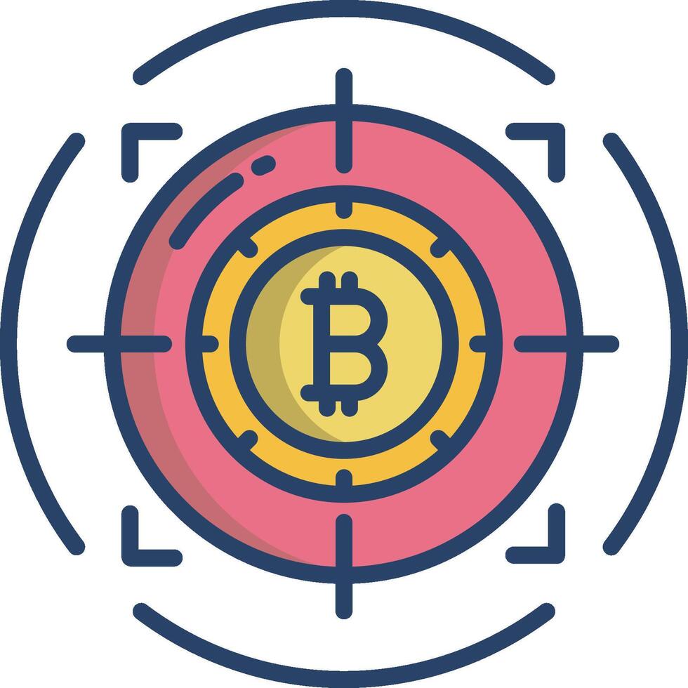 Bitcoin security camera icon vector