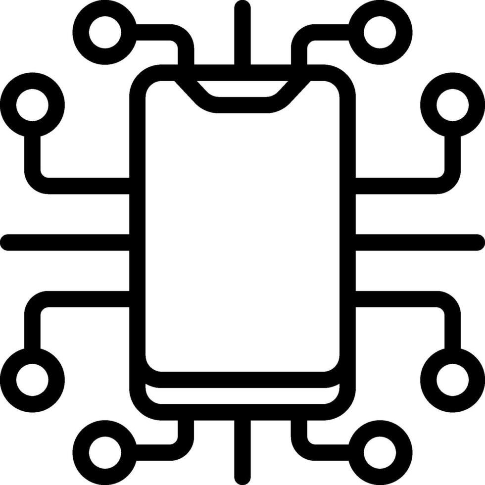 A black and white image of a cell phone vector
