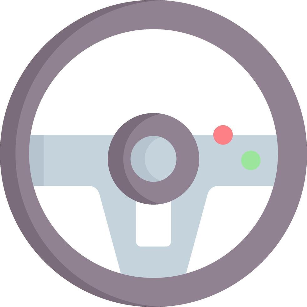 A steering wheel with a green and red light vector