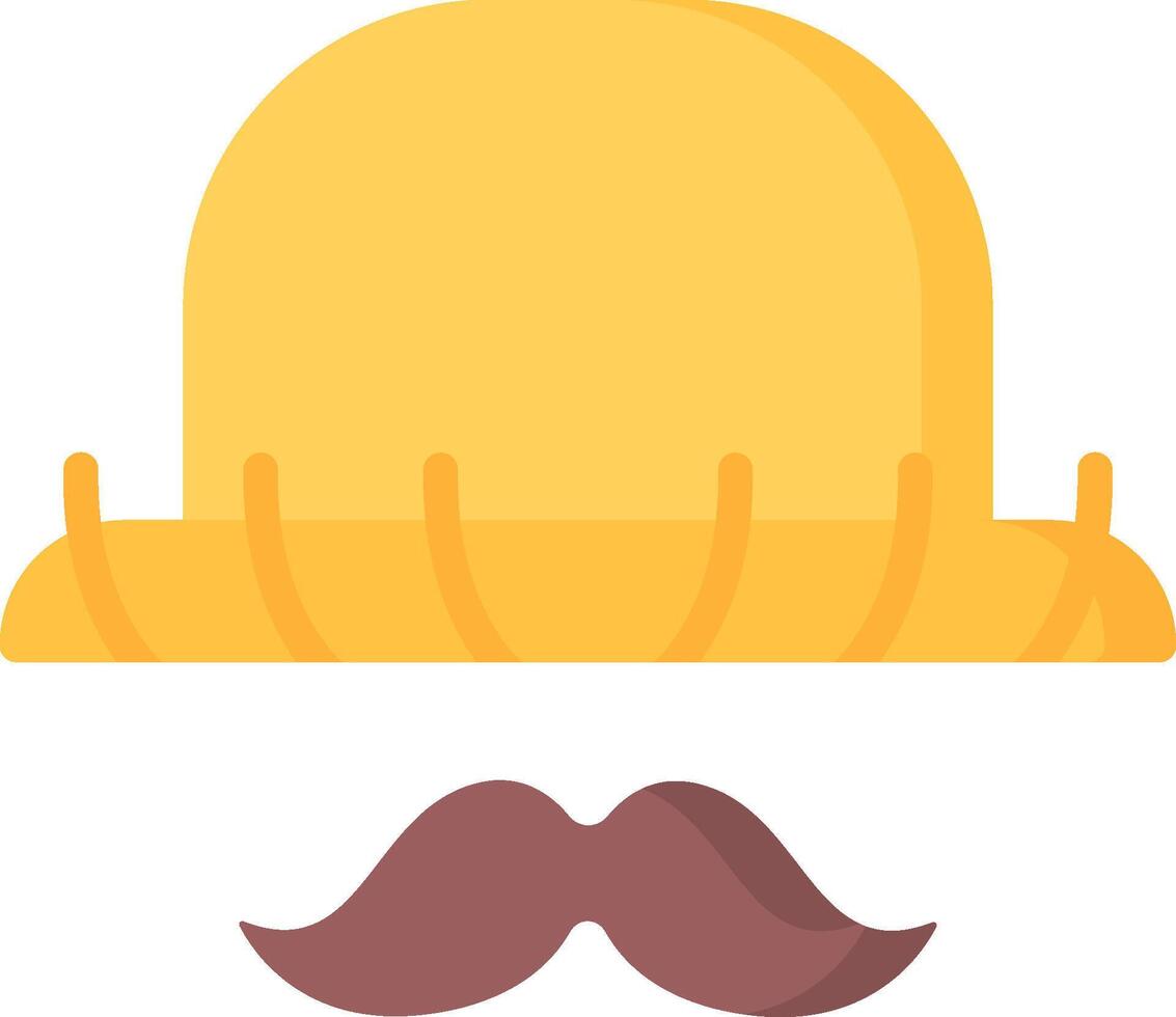 A hat and mustache icon vector