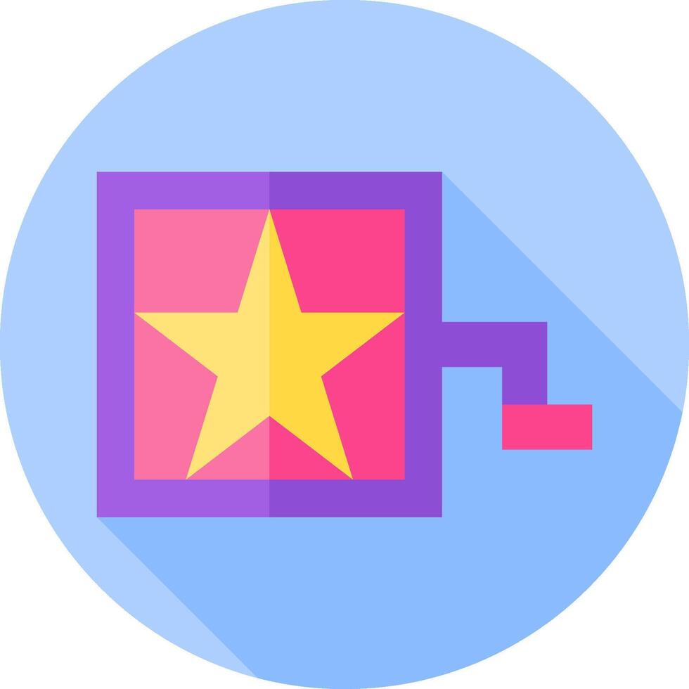 A star icon with a long shadow vector
