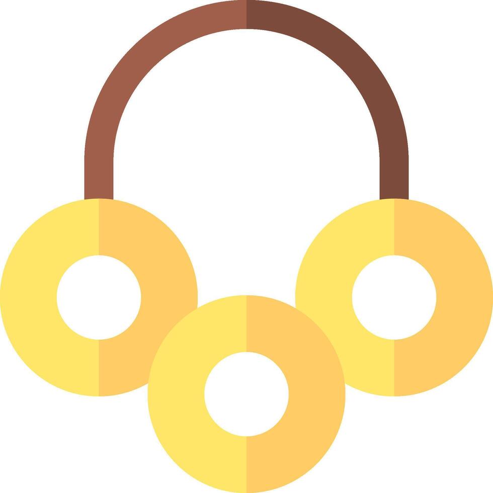 A yellow and brown circle with three circles vector