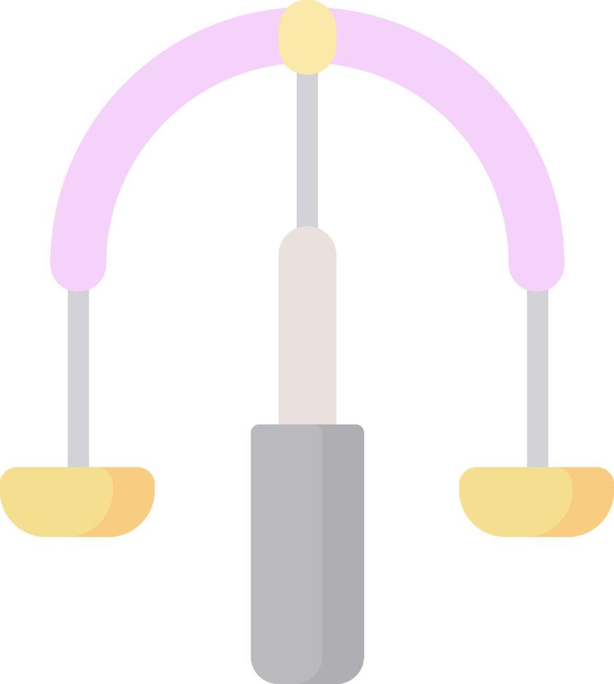 A balance scale with two different colored balls vector