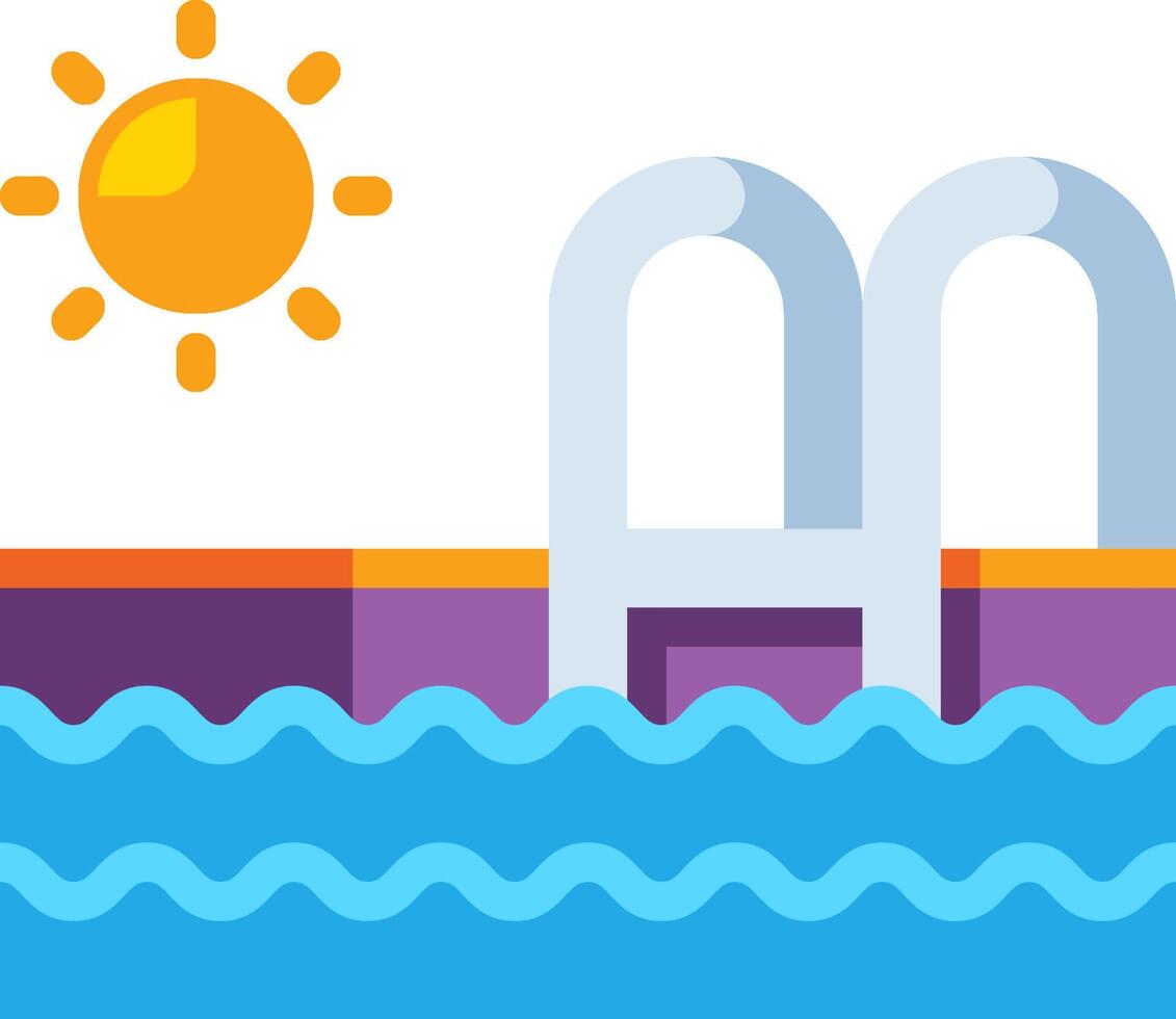 A cartoon illustration of a bridge and a sun vector