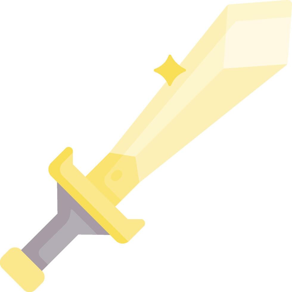 A yellow sword with a yellow handle vector