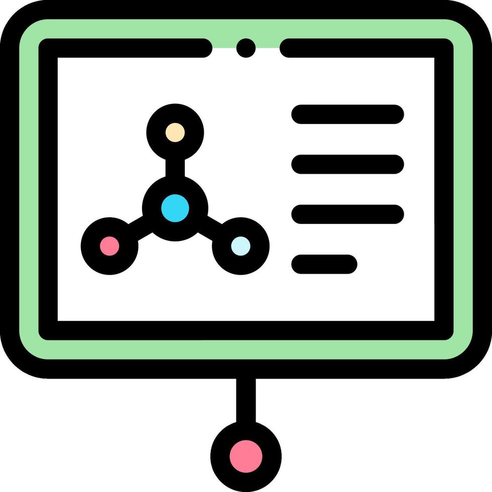 A computer screen with a diagram of a molecule vector