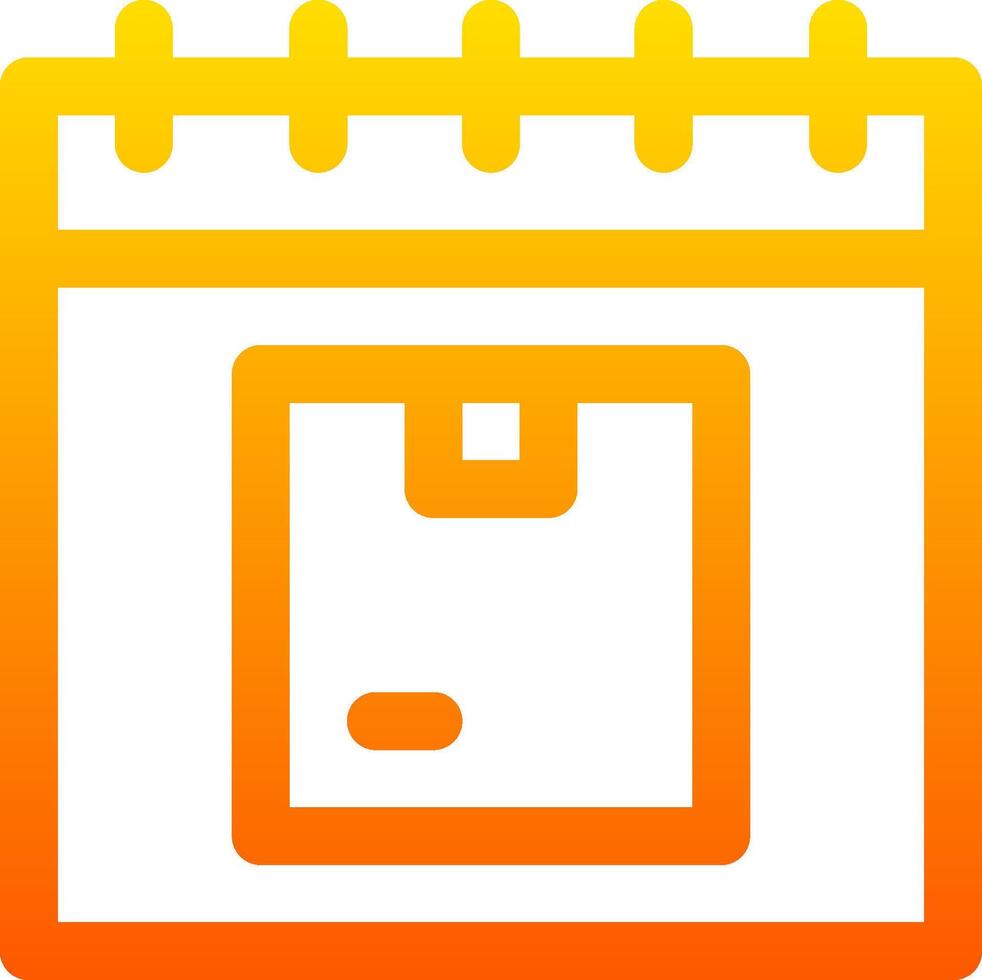A calendar icon with a yellow and orange background vector