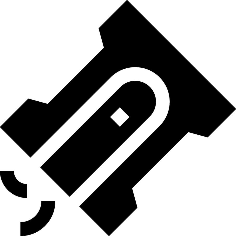 A black and white icon of a broken piece of metal vector