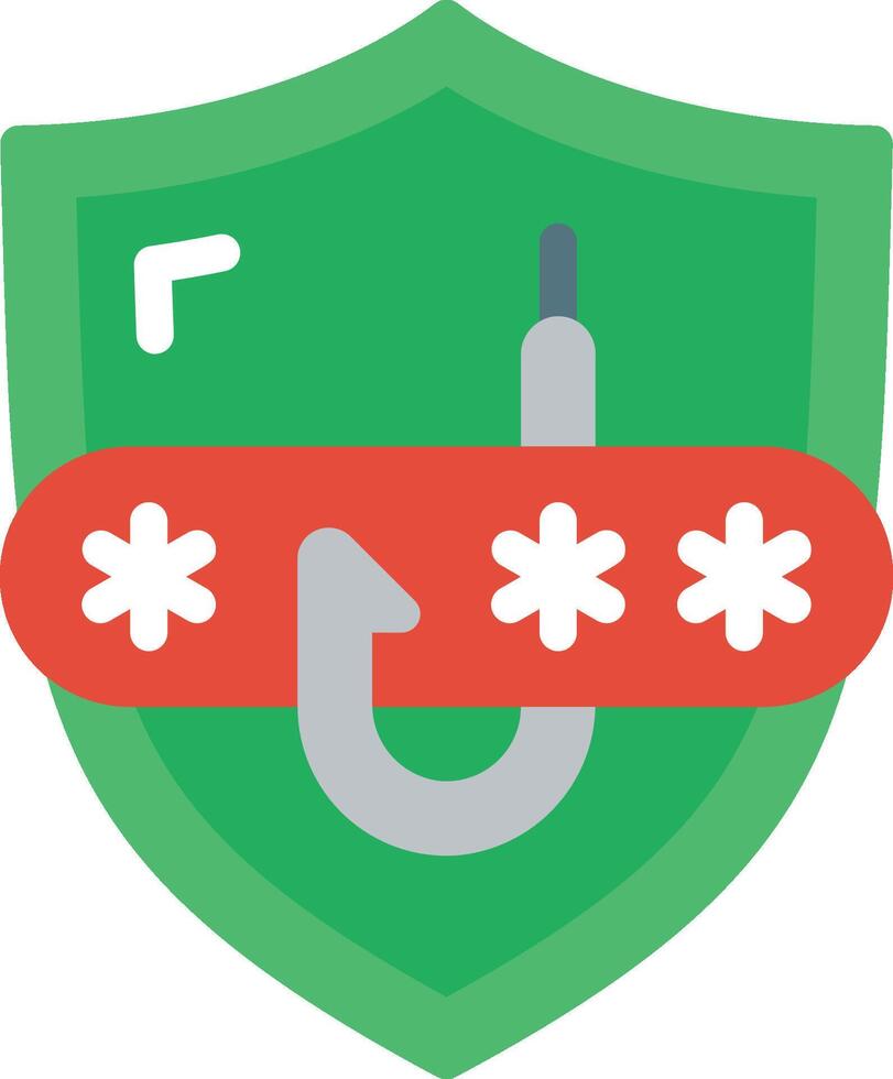 A shield with a lock and a hook vector