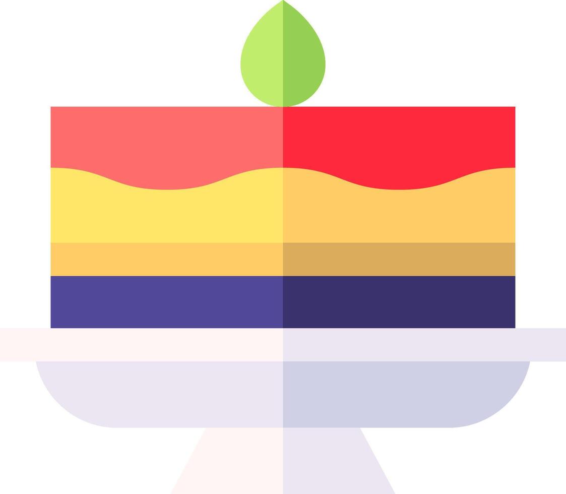 A cake with a rainbow on top vector