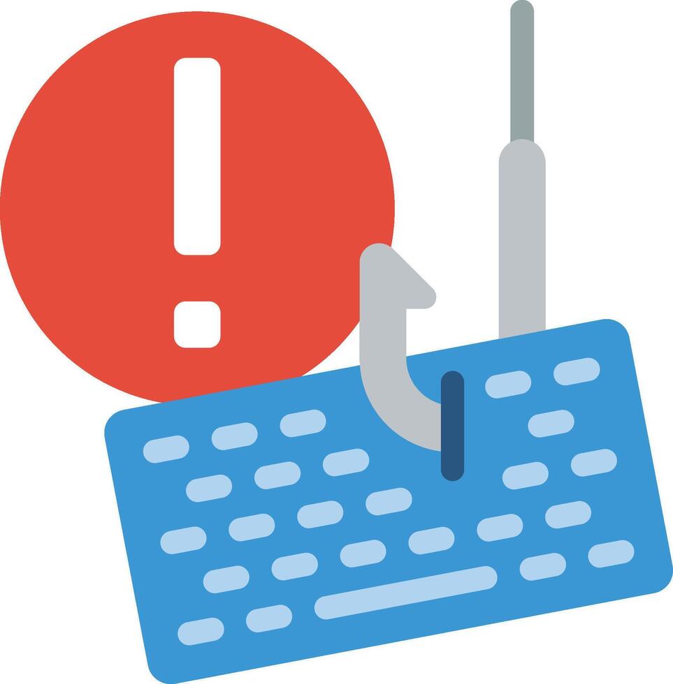 A computer keyboard with a hook on it vector