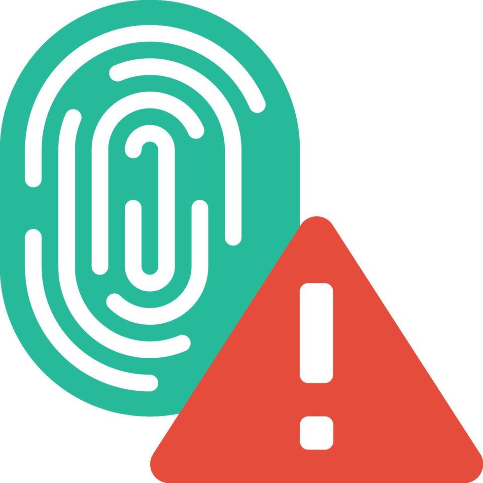 A fingerprint and a red warning sign vector