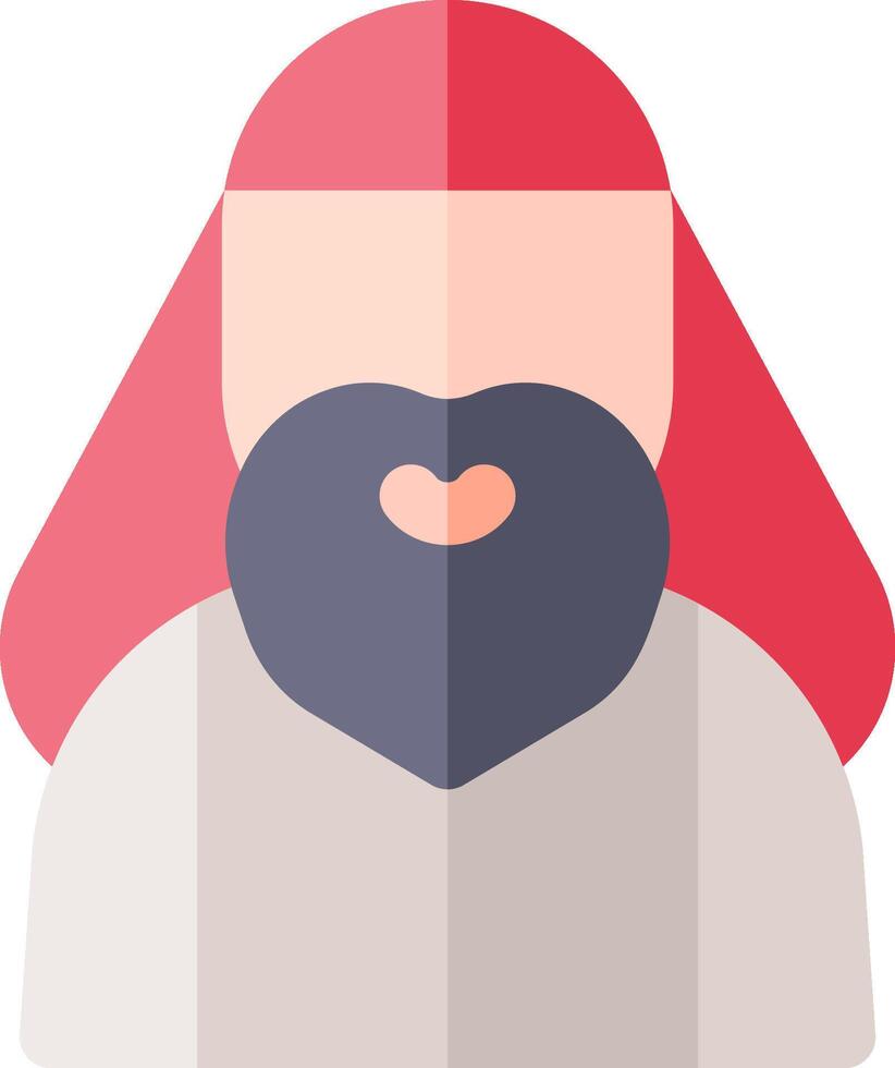 A bearded man with a red hat and beard vector