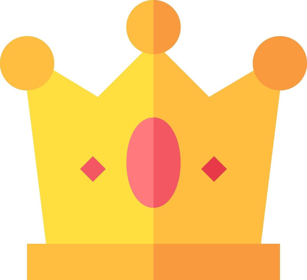 A crown icon with a pink dot in the center vector