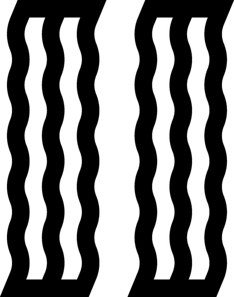 A black and white image of two lines that are curved vector