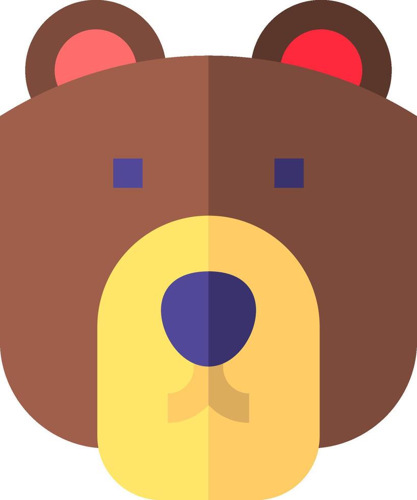 A brown bear head with a red nose vector