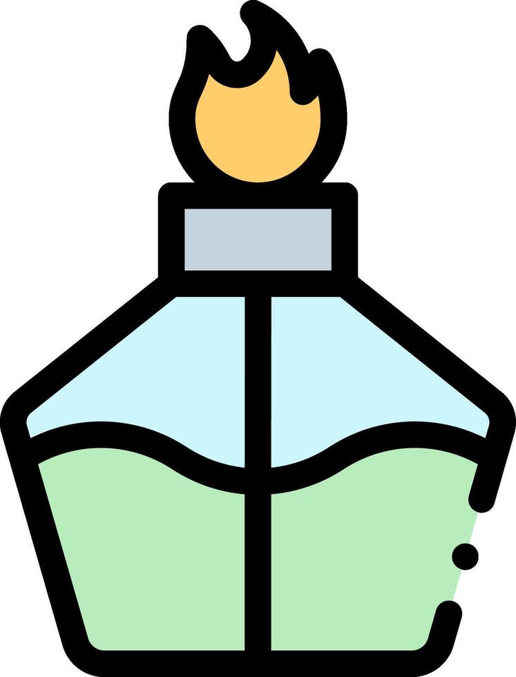 A bottle with a flame inside of it vector