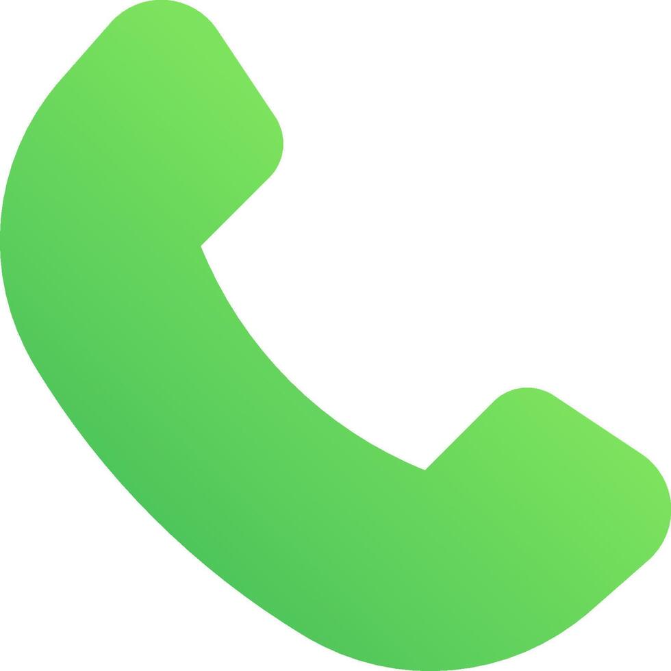 A green phone icon on a white background vector