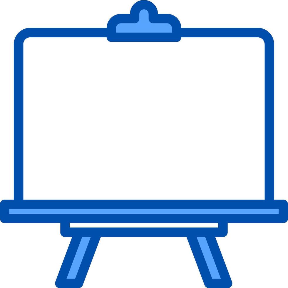 A blue easel with a white board on it vector