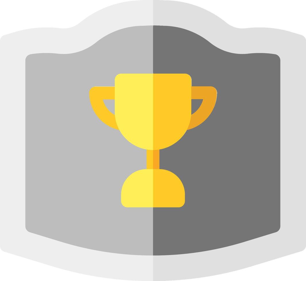 A trophy cup icon on a shield vector