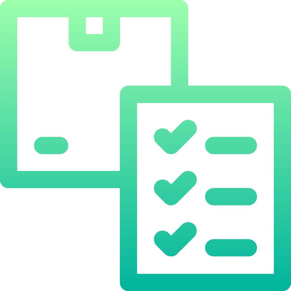 A checklist icon with a green and blue background vector
