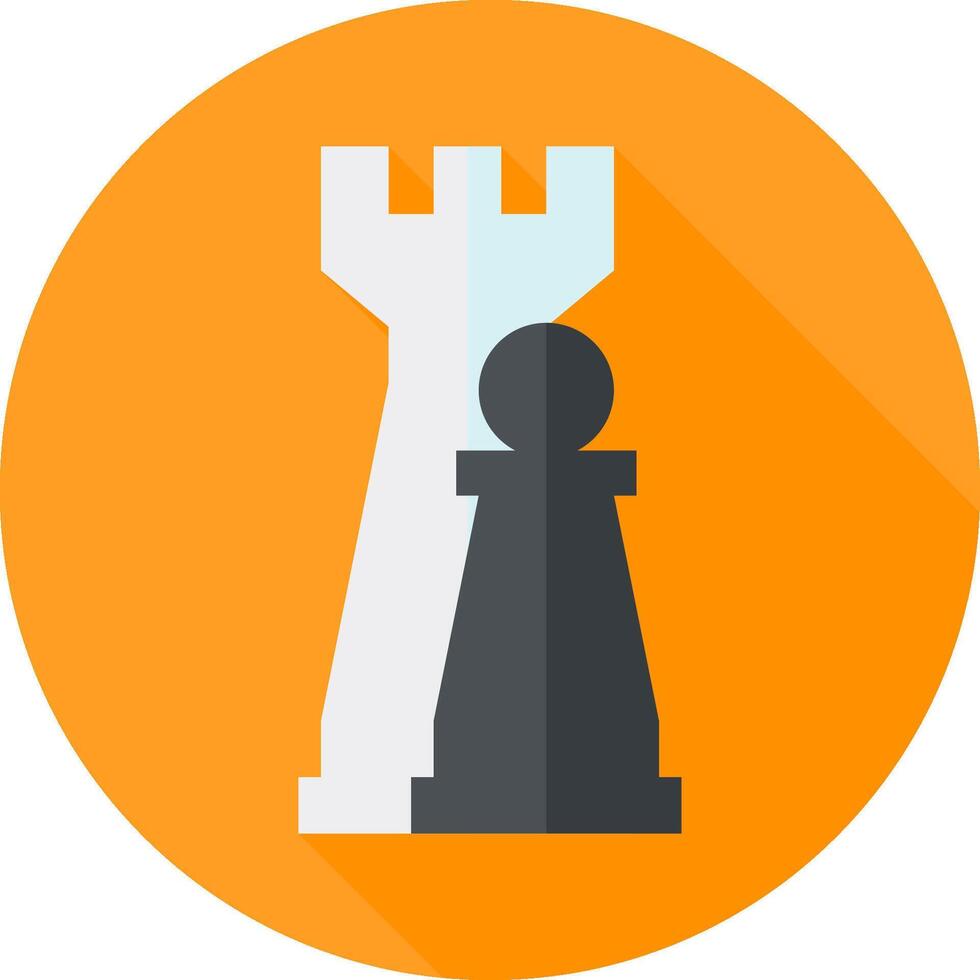 Chess icon with long shadow vector