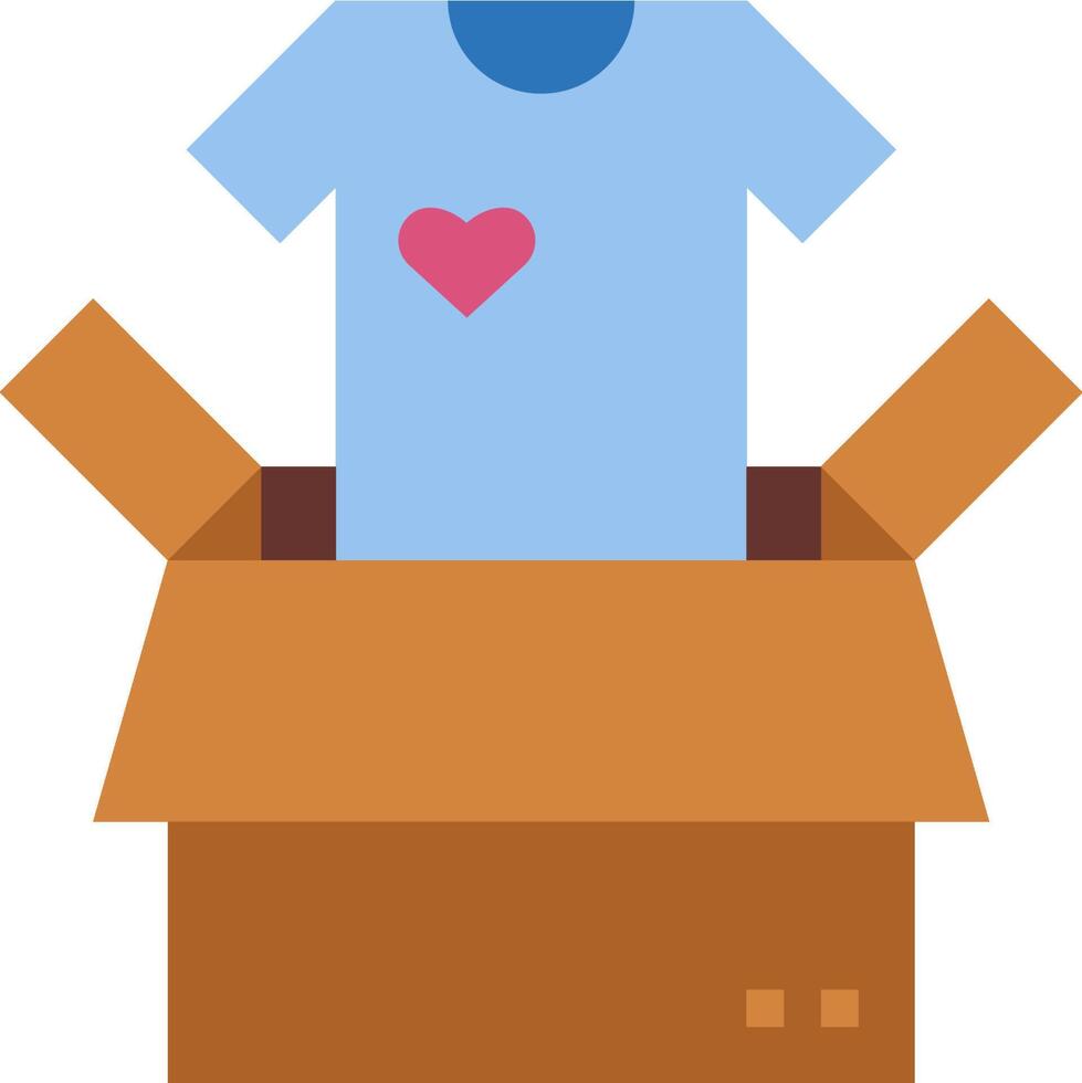 A t - shirt in a box with a heart vector