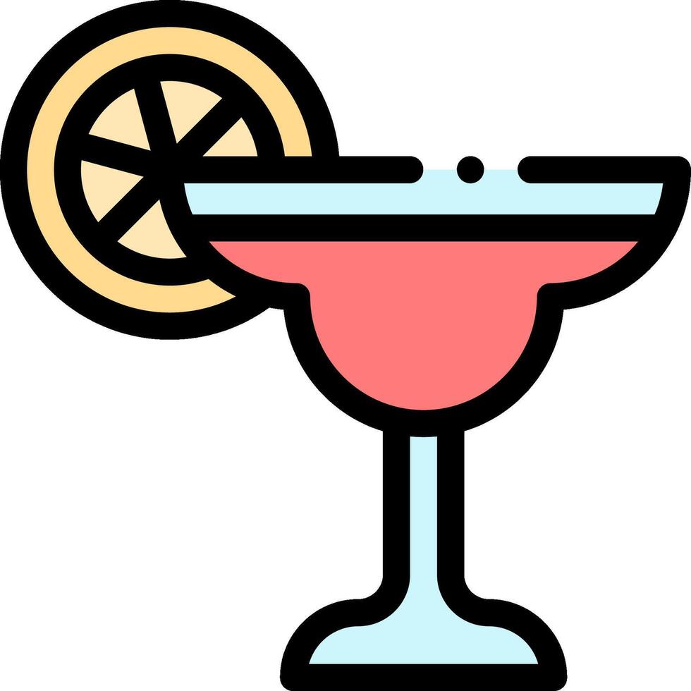 A margarita with a slice of lemon on top vector