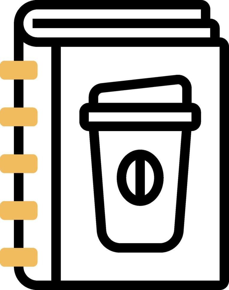 A coffee cup icon on a notebook vector