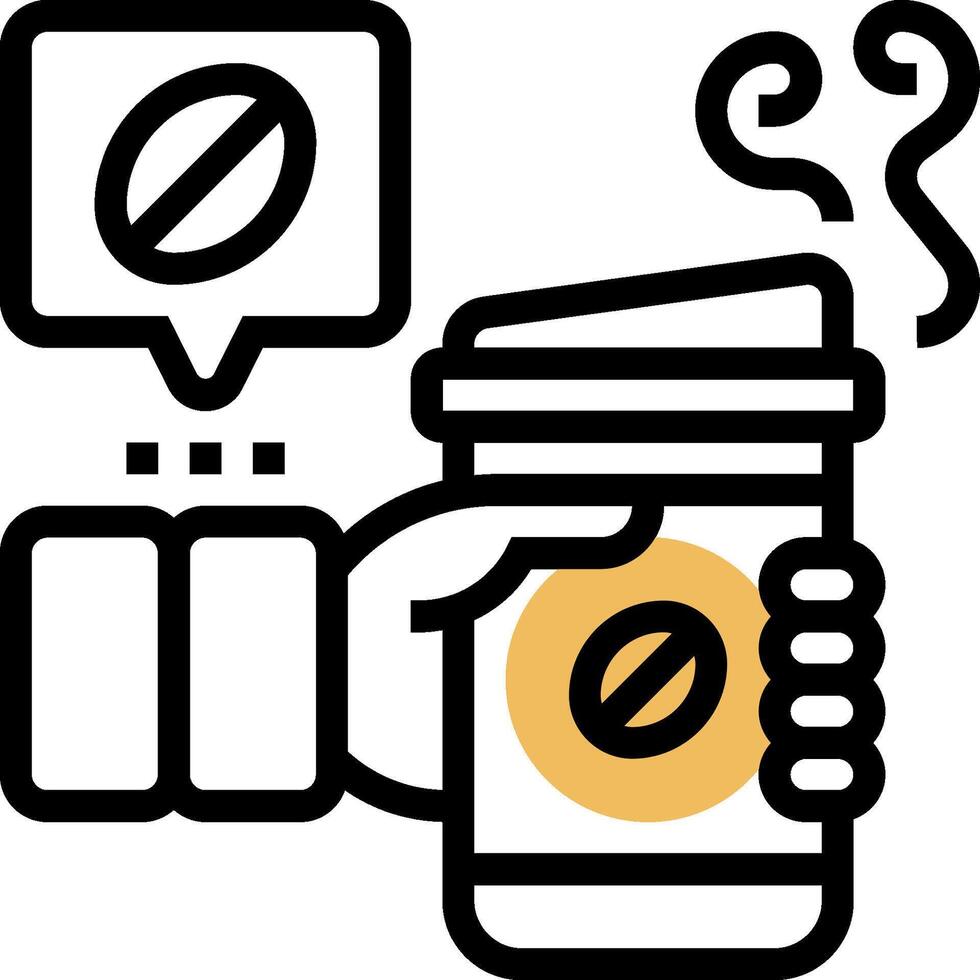 A hand holding a coffee cup with a speech bubble vector