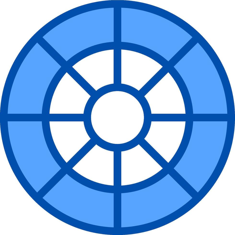 A blue circular icon with a circular design vector