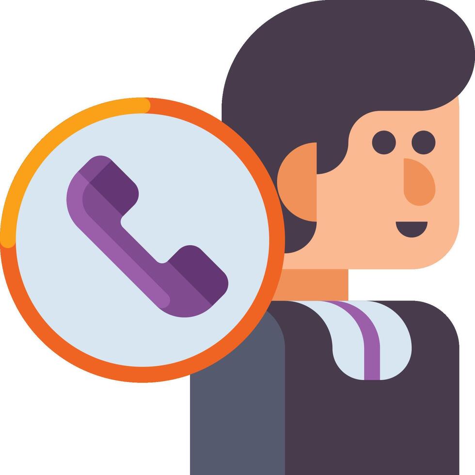 A person with a phone icon on their shoulder vector