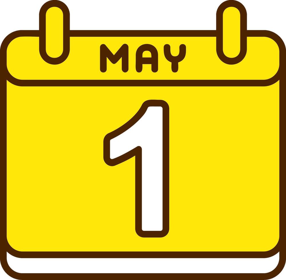 Calendar with May 1st Icon Design vector