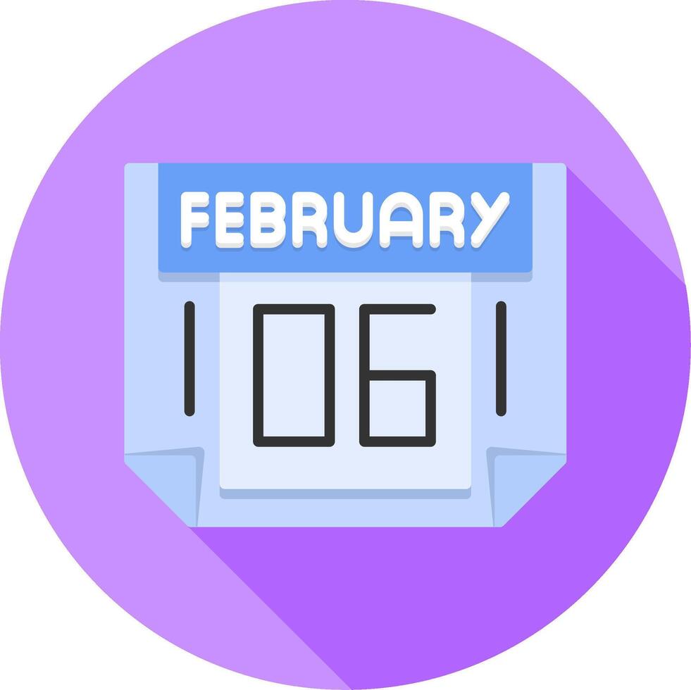 6 February Icon Design Symbol vector