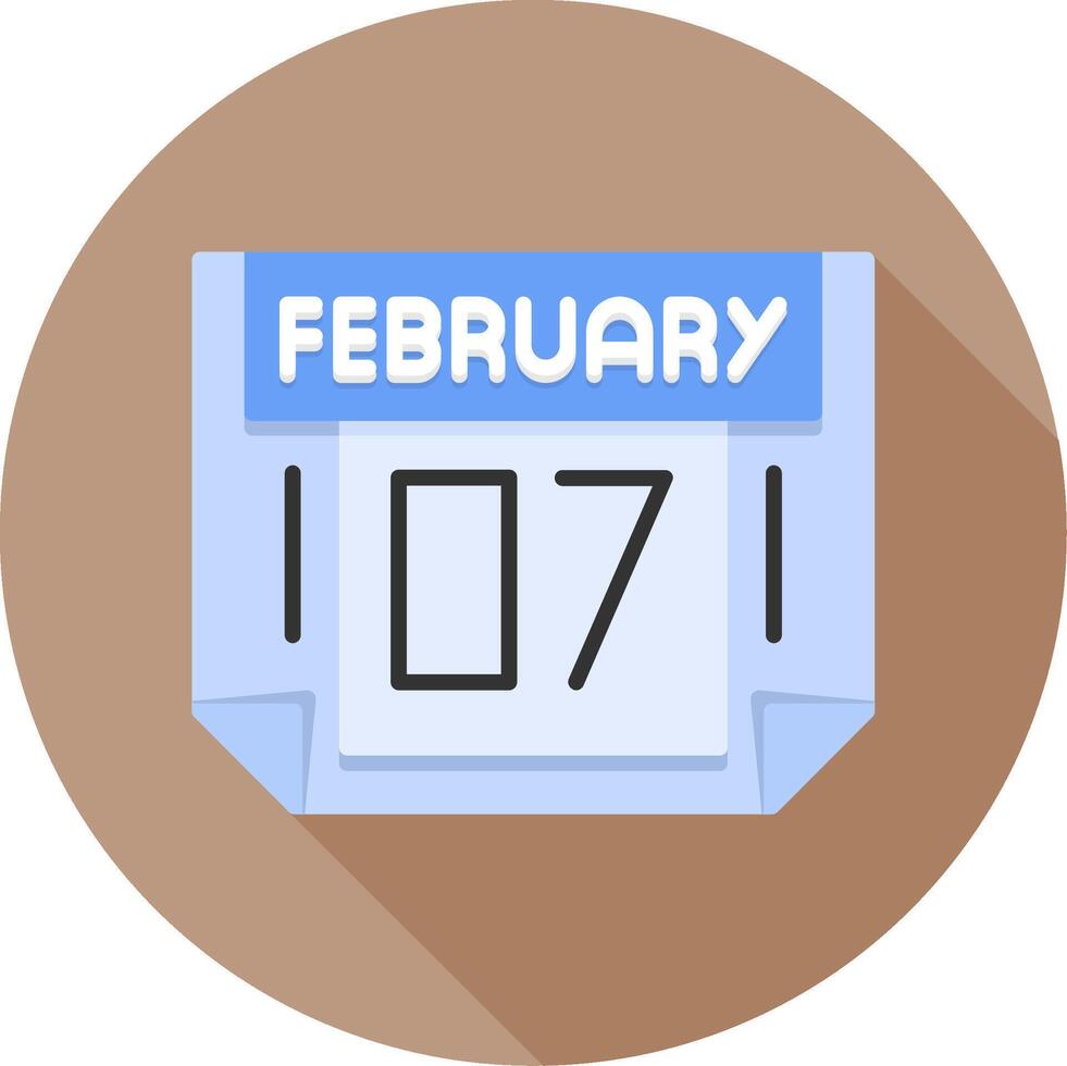 7 February Icon Design Symbol vector