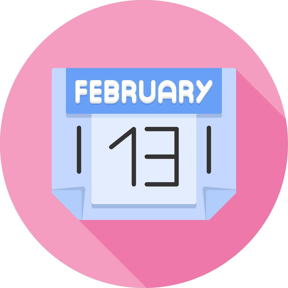 13 February Icon Design Symbol vector