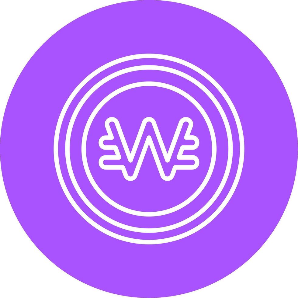 South Korean Won Icon Design Symbpl vector