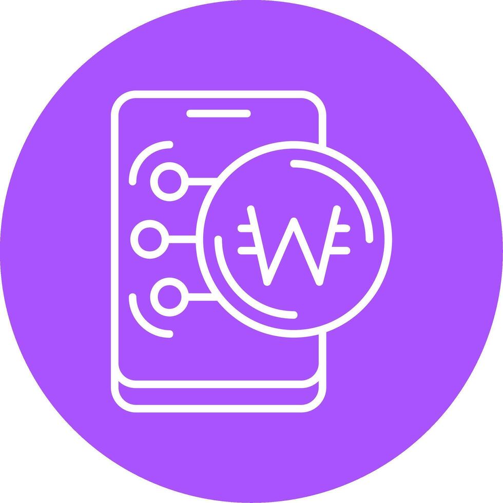 South Korean Won Icon Design Symbpl vector